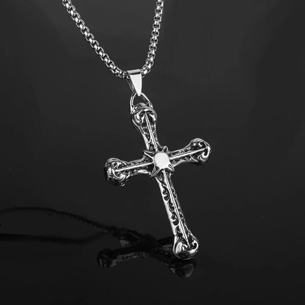 ❤️Fashion trend retro cross pendant Christian necklace for women/men, N90201P194